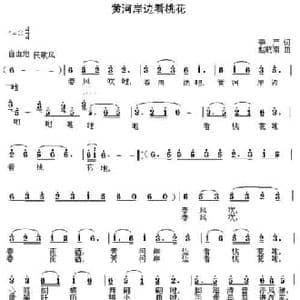 黄河岸边看桃花_民歌简谱_词曲:李严 赵晓南