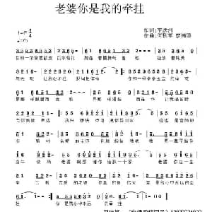 老婆你是我的牵挂_通俗唱法乐谱_词曲:李远洲 何秋苹 廖伟鉴