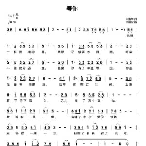 等你_通俗唱法乐谱_词曲:刘鲁军 刘鲁军