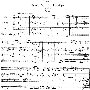 小提琴谱 | Mozart Quartet No.16 in Eb Major,K.428 总谱