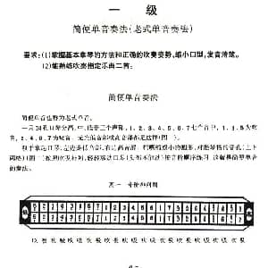 口琴谱 | 考级一级曲目5首