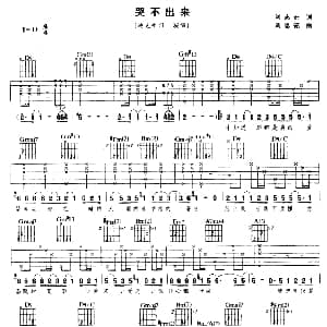 哭不出来 吉他谱 张惠妹 刘志宏 刘思铭