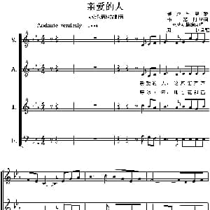 亲爱的人 爱尔兰 _外国歌谱