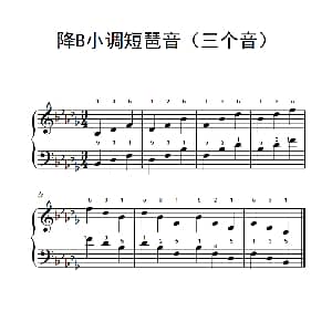 降B小调分解和弦琶音 钢琴谱