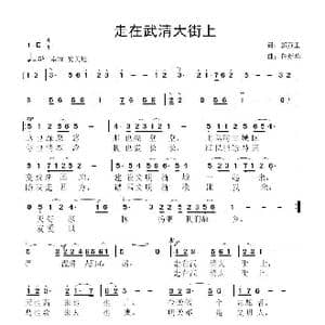 走在武清大街上_歌曲简谱_词曲:郭万里 鲁新华