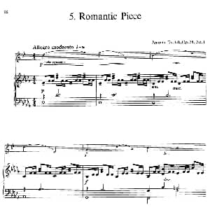 萨克斯谱 | 15首古典萨克斯独奏曲 5 Romantic Piece 中音萨克斯 钢琴伴奏