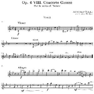 小提琴谱 | Op.6 VIII. Concerto Grosso 大协奏曲 四重奏第二小提琴分谱 柯瑞里