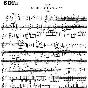 小提琴谱 | Violin Sonata in Bb Major K.570