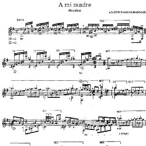 A mi madre 吉他谱 奥古斯汀 巴里奥斯 曼戈雷 Agustin Barrios Mangore