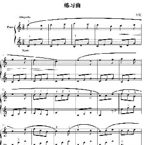 练习曲 钢琴谱