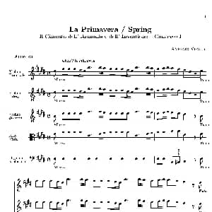 小提琴谱 | La Primavera Spring 四季 春 弦乐协奏曲总谱 维瓦尔第
