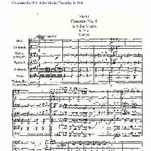 小提琴谱 | A调小提琴第五协奏曲 土耳其 K.21