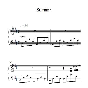 Summer 钢琴谱