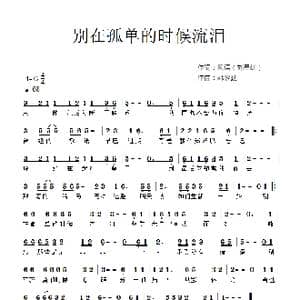 别在孤单的时候流泪_歌谱投稿_词曲:风语 刘星红 韩黎勤