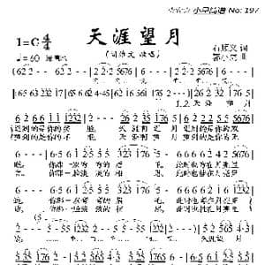 天涯望月_歌曲简谱_词曲:石顺义 郭小虎
