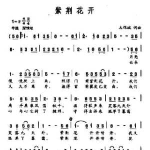紫荆花开_民歌简谱_词曲:左保斌 左保斌