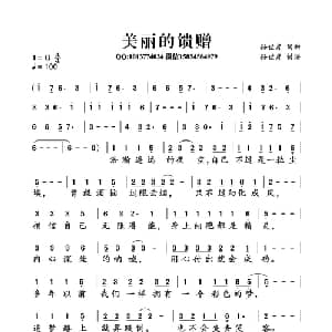 美丽的馈赠_通俗唱法乐谱_词曲:孙世彦 孙世彦