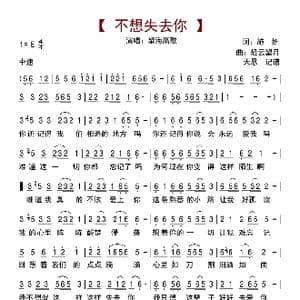 不想失去你_歌曲简谱_词曲:施妍 轻云望月