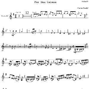 小提琴谱 | Por Una Cabeza 一步之遥 第四小提琴分谱 Carlos Gardel