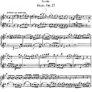 长笛曲谱 | 斯塔米茨二重奏长笛练习曲Op.27 No.1 Stamitz 斯塔米茨