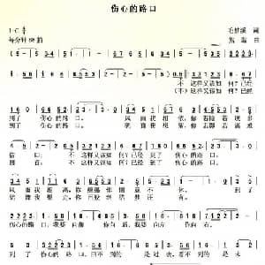 伤心的路口_通俗唱法乐谱_词曲:毛梦溪 熊黏