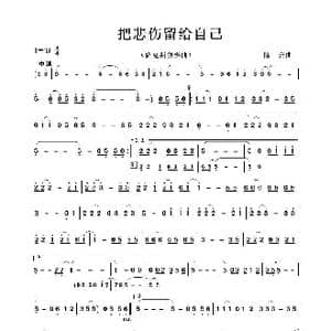 把悲伤留给自己_歌曲简谱_词曲:无 陈升曲
