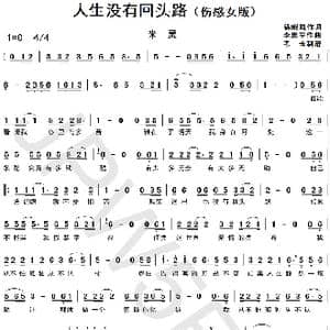 人生没有回头路_歌曲简谱_词曲:徐晓岚 李勇军