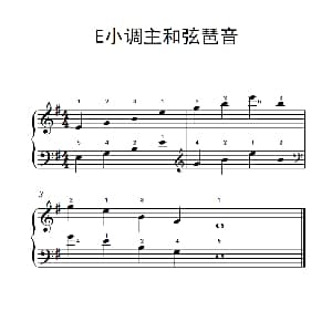 E小调主和弦琶音 钢琴谱