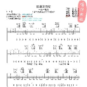 孤单的习惯 吉他谱 一加一组合 姚若龙 王梓同