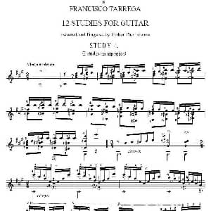 他雷加12首练习曲之4 吉他谱