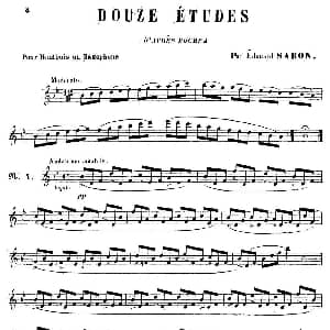 萨克斯谱 | E.Sabon 12首练习曲 4 E.Sabon