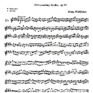 小提琴谱 | 40首小提琴初级技巧练习曲之25 弗朗茨 沃尔法特