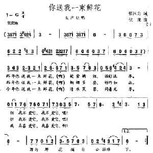 你送我一束鲜花_通俗唱法乐谱_词曲:张国力 伏虎