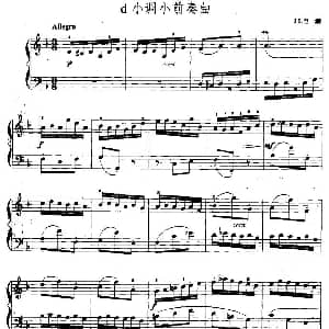 手风琴谱 | d小调前奏曲 J S 巴赫