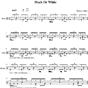 Michael Jackson Black or white 爵士鼓谱