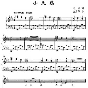 小天鹅_儿歌乐谱_词曲:志同 金月苓