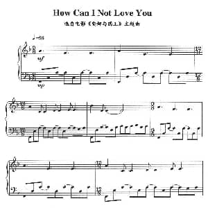 How Can I Not Love You 钢琴谱