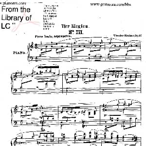 Vier Elegien Op.37 钢琴谱 狄奥多 柯希纳