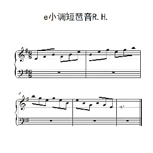 第一级 e小调短琶音R.H. 钢琴谱