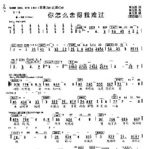 你怎么舍得我难过_通俗唱法乐谱_词曲:黄品源 黄品源