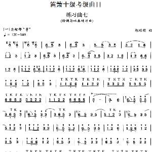 笛箫十级考级曲目 练习曲七 转调与吐奏练习曲 胡结续