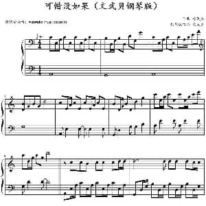 可惜没如果 钢琴谱 林俊杰作曲 文武贝钢琴