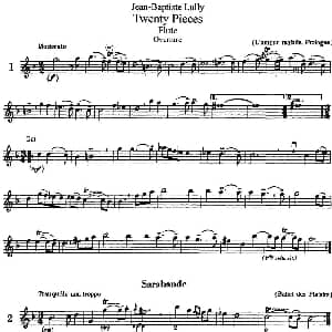 长笛曲谱 | 卢黎20首长笛附带钢琴伴奏曲 Jean Baptiste Lully 卢黎