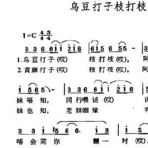 乌豆打子枝打枝_民歌简谱