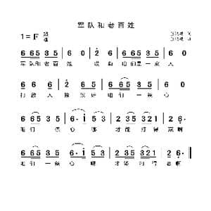 军队和老百姓_歌谱投稿_词曲:张达观 张达观