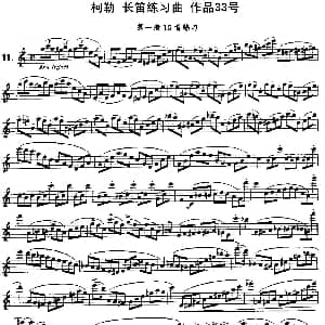 长笛曲谱 | 柯勒长笛练习曲作品33号 第一册 11 埃内斯托 柯勒 ERNESTO KOEHLER