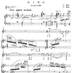请不要说_美声唱法乐谱_词曲:林朗 刘聪