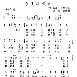 乘飞机离去_外国歌谱_词曲:约翰 丹佛 约翰 丹佛