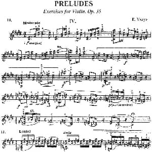小提琴谱 | 伊萨伊作品集 Preludes Op.35 IV 伊萨伊
