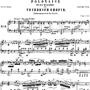肖邦 波兰舞曲 Op.posth.71 No.2 降B大调 钢琴谱 肖邦